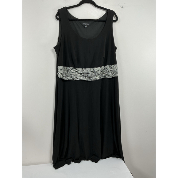 Womans Predictions Woman Sleeveless Maxi Swing Dress 20W Black Lined - Picture 1 of 8